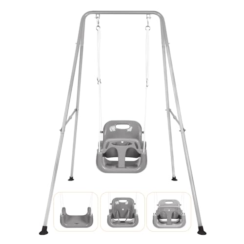 3-in-1 Toddler Swing Set for Indoor & Outdoor Use - Heavy Duty Baby Swing
