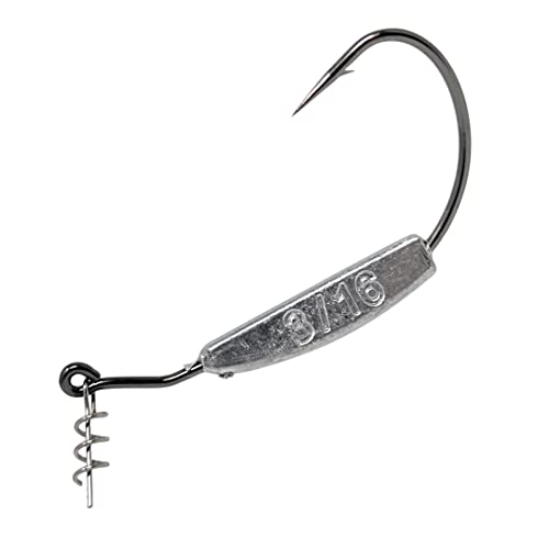 3/16oz 3/0 Weighted Swimbait Hooks with Twist Lock Bait Keeper - Bass Fishing Tackle