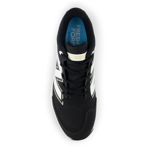 New Balance Men's Fresh Foam 3000 V7 Molded Baseball Shoes - Black/White, Size 10.5