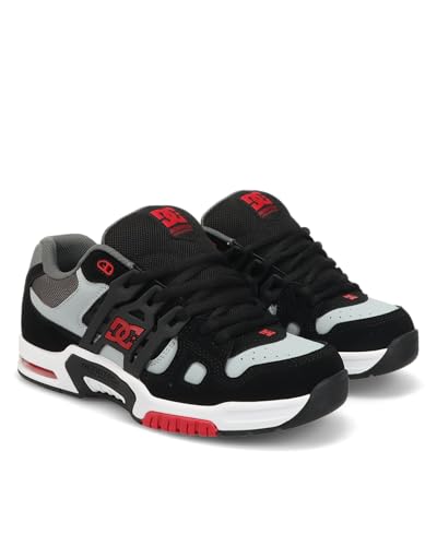 Men's DC AT-2 Sneakers Black Grey Red 14 Medium Impact-Absorbing Shoes