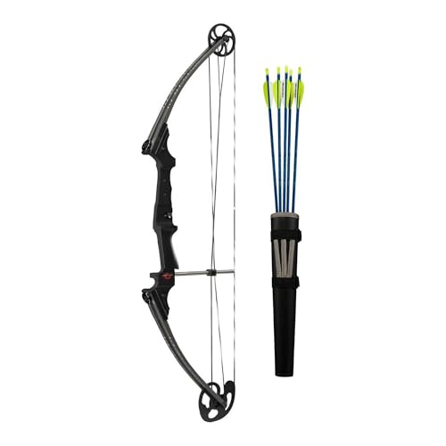 Genesis Carbon Right Hand Compound Bow and Arrow Set - Adjustable 15-30in, 10-20lbs