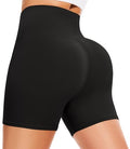 High Waisted Spandex Biker Shorts for Women - 3/5 Inch, Large-X-Large, Black
