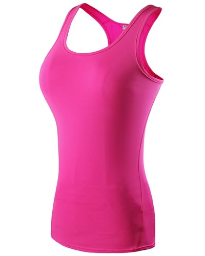 SPVISE 1 Pack Rose Red Racerback Workout Tank Tops for Women Slim Fit Yoga & Running