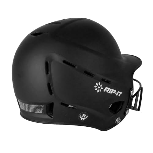 Softball Batting Helmet for Women & Girls - Matte Black, Small/Medium