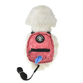 Dog Backpack Harness with Leash and Poop Bag Dispenser - Pink, Medium (10-15lb)
