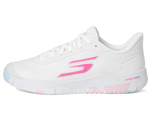 Skechers Women's Viper Court Pro 2.0 Sneakers - White Synthetic Textile, Multi Trim