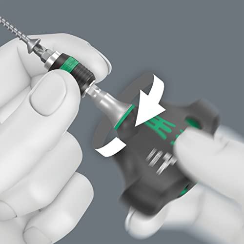 Wera Classic Solid T-Handle Screwdriver with Ratchet & Rapidaptor, 1/4"