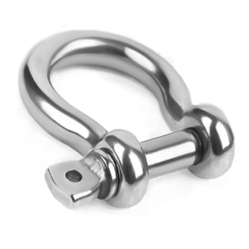 3/8 Inch 4 Pack Stainless Steel D-Ring Shackles Marine Grade Heavy Duty for Boat Rigging