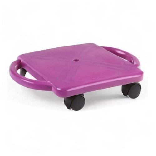 Hand2Mind Purple Indoor Scooter Board with Safety Handles for Kids Ages 6-12, Plastic Floor Scooter