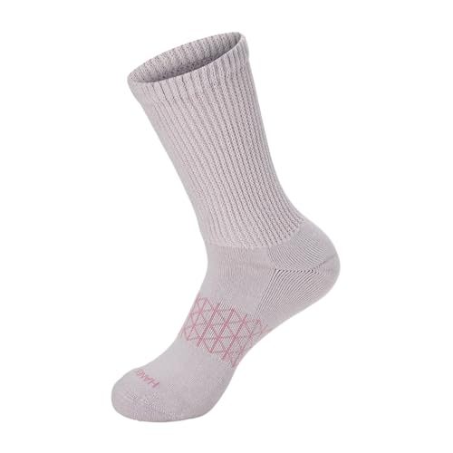 Hanes Women's Non-Binding Crew Socks 4-Pack - Pink, Tan, Green, Cushioned