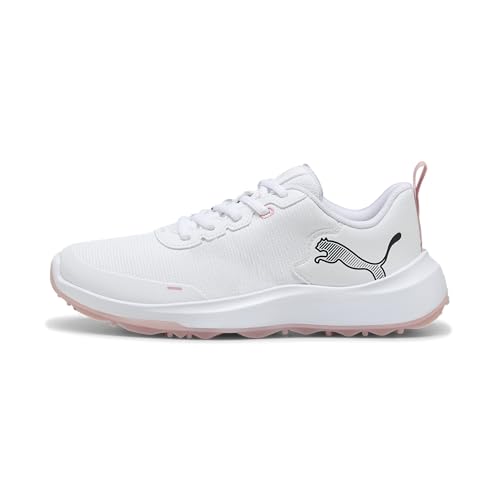 Puma Gruve Sport Junior Golf Shoes - 4 Big Kid / White-Rosy Outlook-Jasmine Flower