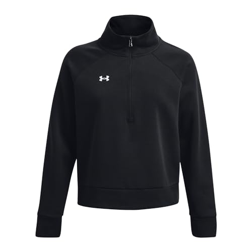 Under Armour Women's Rival Fleece Half Zip - Medium Black White
