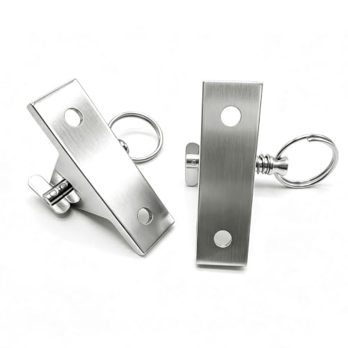2 Pack 316 Stainless Steel Bimini Top 90° Deck Hinges with Removable Pin - Saltwater Marine Hardware