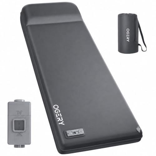 OGERY 3.15-Inch Memory Foam Sleeping Pad with Electric Pump - Dark Grey