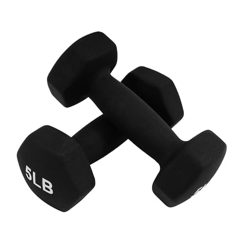 50LBS Neoprene Dumbbell Set with Rack - Non-Slip Hexagon Weights for Home Gym
