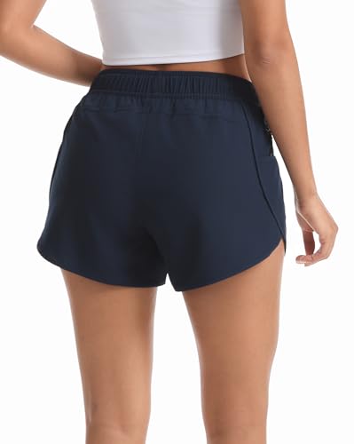 Women’s Quick Dry Hiking Shorts with Pockets - Dark Blue, XL