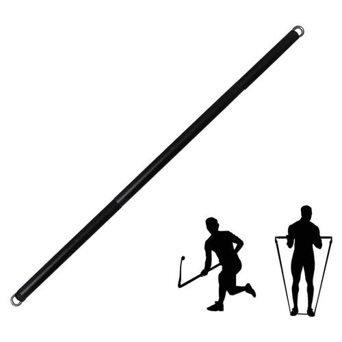 ENLAYER 41Inch Resistance Band Bar for Full Body Workout, Portable Detachable Pilates, with 2 Carabineer Clips, Black