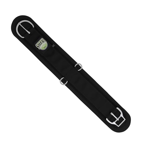 Weaver Leather 28-Inch Felt Lined Equine Cinch - Black, Smart Buckle Western Girth