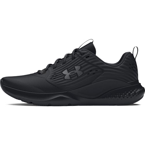 Under Armour Men's Charged Commit Trainer 4 Running Shoes - Black/Ultimate Black/Castlerock, Size 10