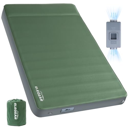 Elegear Self-Inflating Foam Sleeping Pad with Electric Pump - Army Green, Full
