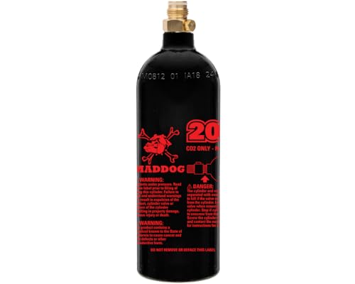 20 Oz Refillable Aluminum CO2 Paintball Tank - Industry-Standard Repeater Valve, Ships Empty