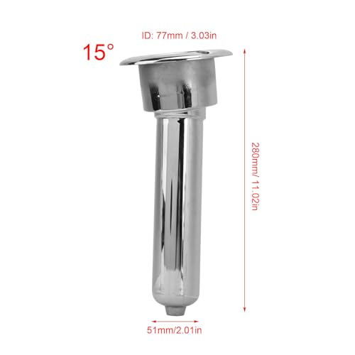 Heavy Duty Stainless Steel Fish Rod Holder 15° Flush Mount Boat Cup Holder