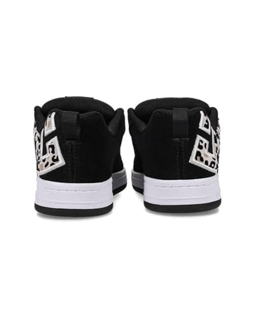 DC Girls Court Graffik Skate Shoe, Black/Leopard, 11.5 Little Kid
