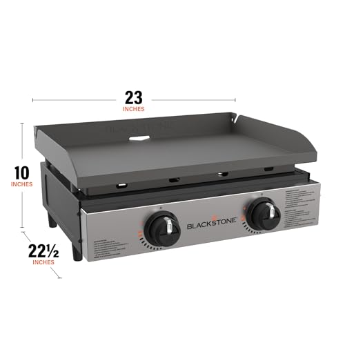 Blackstone 1666 22-Inch Portable Tabletop Gas Griddle 2024 Model with Stainless Steel Faceplate