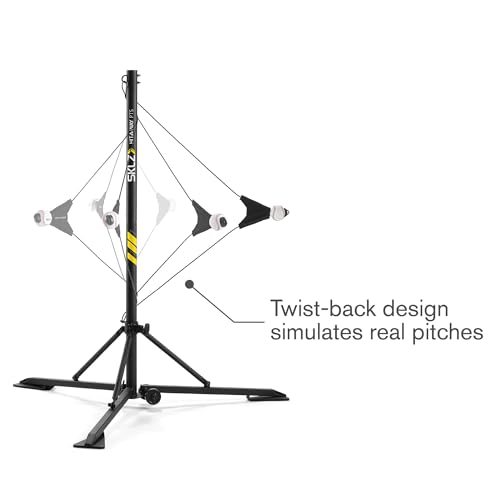 SKLZ Hit-A-Way Youth Baseball Swing Trainer - Portable Solo Batting Practice with Stand, Tethered Ball, Adjustable for Ages 13 & Under