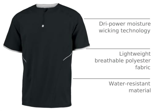 Russell Athletic Men's Lightweight Short Sleeve Pullover Cage Jacket - XX-Large Black/White
