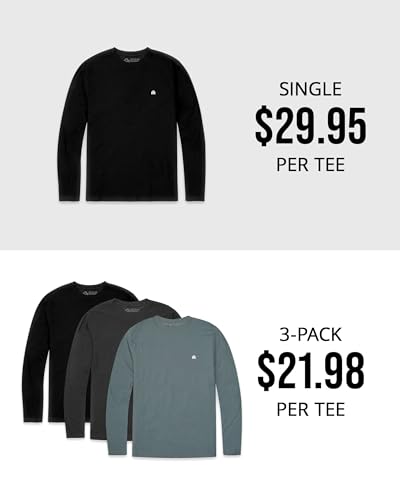 X-Large 3-Pack Men’s Long Sleeve Workout Shirts - Black Charcoal Navy Logo