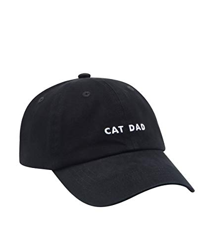 Large Cat Dad & Mom Sun Hat for Proud Cat Parents - Vintage Black Cap