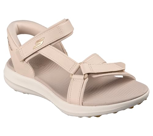 Skechers Women's Arch Fit Slip-In Golf Sandal 8 Natural - Lightweight Sport Sandal