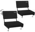 Black 2-Pack Swivel Stadium Bleacher Seats with Back & Cushions, Portable & Anti-Tip