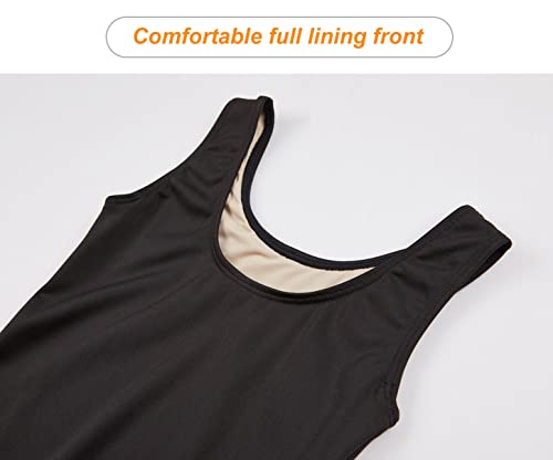 Girls Dance Leotard Bodysuit for Ballet Gymnastics Toddler & Kids Black - 6-7 Years