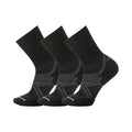 Mens Cold Weather Run Socks - Targeted Cushion Crew Style, Large Black 3-Pack