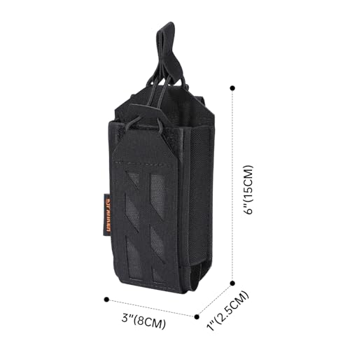 Tactical Radio Holster Holder Black 3x1x6 Inch Adjustable Molle System