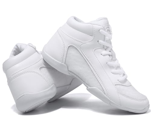 TUOTOM Girls White High Top Cheerleading Shoes - 3 Big Kid / White N302