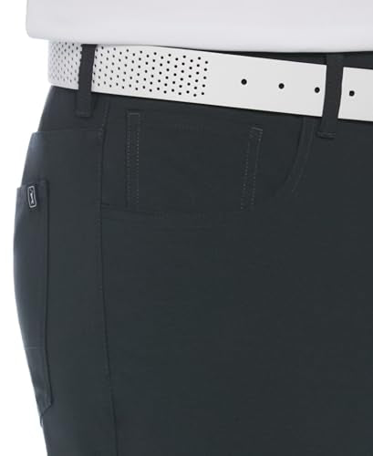 Men's Heather Golf Pants - 42W x 32L Caviar Heather Slim Fit Moisture-Wicking Sun Protection