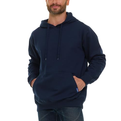 Wrangler Big & Tall Men's Navy Heavyweight Fleece Pullover Hoodie 3X Tall