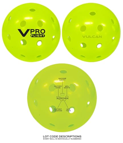 Vulcan VPRO Flight Pickleball 36-Pack - Hi-Vis Green Official Outdoor Ball