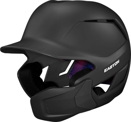 Easton Z50 Baseball Batting Helmet with Multi-Adjust Jaw Guard - Matte Black, Small/Medium