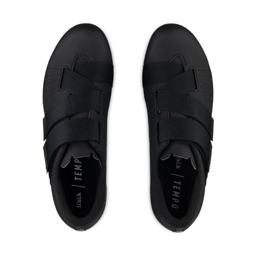 Unisex Cycling Shoes with Velcro Closure - Black 9.5