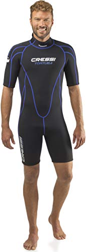 Cressi Men’s Shorty Wetsuit 2.5mm Neoprene for Water Sports - Medium Black/Blue