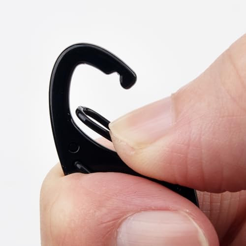 Black 30P Double Sided Mini Carabiner Clips - Lightweight Aluminum Keychain Hooks for Camping Hiking Outdoor