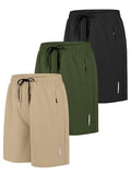 Men's Athletic Running Shorts with Zipper Pockets - Lightweight Quick Dry Cargo for Gym & Outdoors
