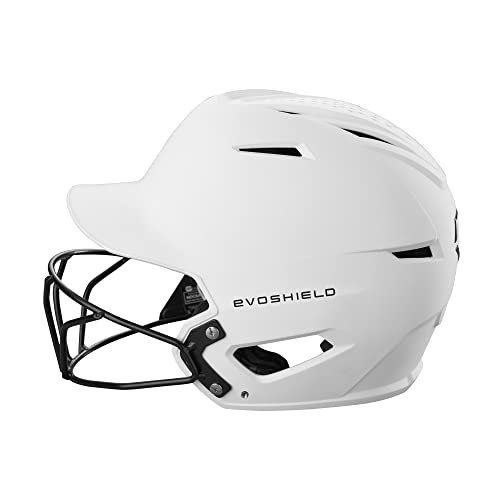 Batting Helmet with Facemask - Matte White Small/Medium Baseball Protective Gear
