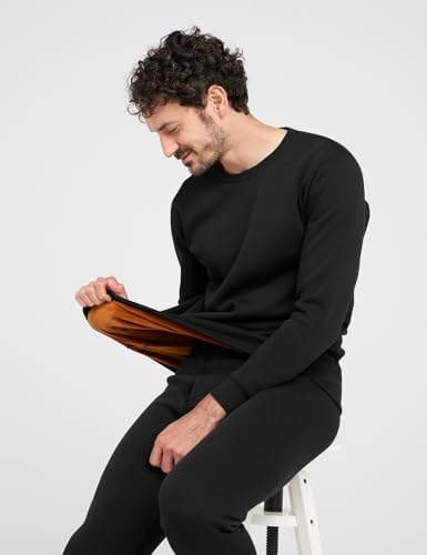 X-Large Men's Heavyweight Thermal Underwear Set - Black