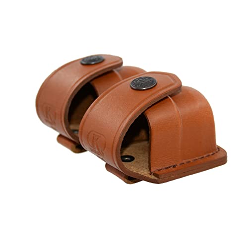 Koltster Double Leather Speedloader Pouch for 357 Magnum, 38 Special & 44 Magnum - Brown