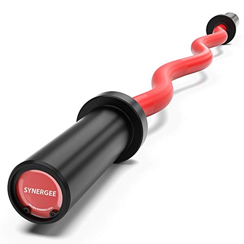 Synergee EZ Curl Bar - Red Cerakote, Chrome & Black Phosphate, 45.5 Inch